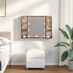 vidaXL Armoire à miroir et LED vieux bois 76x15x55cm bois d'ingénierie