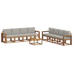 vidaXL Ensemble de canapés d'extérieur 9 Pièces Gris Naturel et Clair