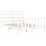vidaXL Cadre de lit sans matelas blanc bois de pin massif