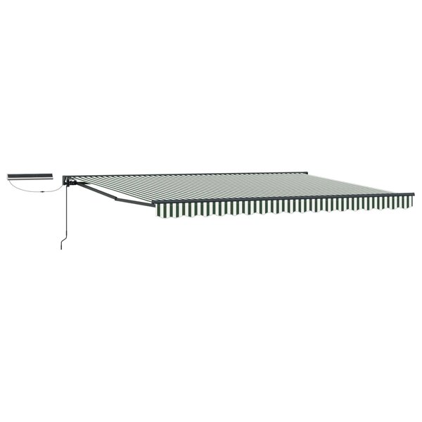 vidaXL Auvent rétractable électrique Vert Blanc Anthracite 5 × 3 5 m
