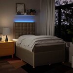 vidaXL Sommier à lattes de lit avec matelas Crème 120x200 cm Tissu