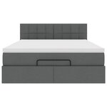 vidaXL Lit ottoman avec matelas gris foncé 140x190 cm tissu