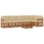 vidaXL Ensemble de canapés d'extérieur 7 pc Naturel et Beige Polyester