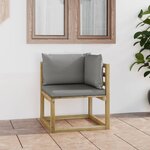 Vidaxl canapé d'angle de jardin avec coussins bois imprégné de vert