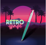 Parker jotter originals 2 stylos bille  collection retrowave  rouge vermillon et violet indigo  recharge bleue pointe moyenne