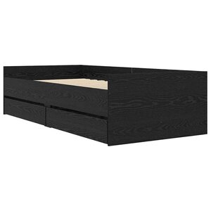 vidaXL Cadre de lit avec tiroir Chêne noir 100 x 200 cm Pin massif