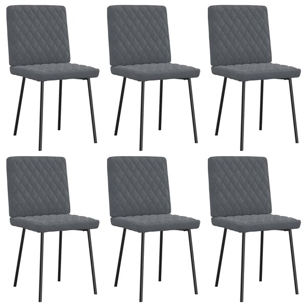 vidaXL Chaises à manger lot de 6 gris foncé velours