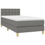 vidaXL Sommier à lattes de lit et matelas Gris foncé 90x190 cm Tissu