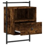 vidaXL Table de chevet murale chêne fumé 40x30x61 cm bois d'ingénierie