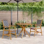 vidaXL Ensemble à manger de jardin 3 Pièces Bois d'acacia solide