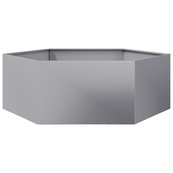 vidaXL Jardinière hexagone 138x120x45 cm acier galvanisé