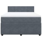 vidaXL Sommier à lattes de lit et matelas Gris foncé 140x190cm Velours