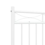 vidaXL Cadre de lit métal sans matelas et pied de lit blanc 160x200 cm
