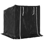 vidaXL Portant de bois de chauffage et housse de pluie acier galvanisé