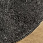 vidaXL Tapis ISTAN à poils longs aspect brillant anthracite Ø 120 cm