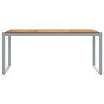Table de repas d'extérieur vidaXL Grise 180x90x75 cm Acier et Bois massif Acacia