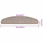 vidaXL Tapis d'escalier 30 Pièces marron clair 65x24x4 cm
