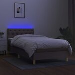 vidaXL Sommier à lattes de lit avec matelas LED Taupe 80x200cm Tissu