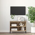 vidaXL Meuble TV Chêne artisanal Chêne artisanal Bois d'ingénierie Moyen