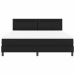 vidaXL Lit à ressorts avec matelas noir  super king  en simili cuir