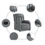 vidaXL Fauteuil inclinable électrique Gris Similicuir