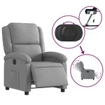 vidaXL Fauteuil inclinable électrique Gris clair Tissu