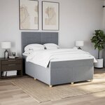 vidaXL Sommier à lattes de lit avec matelas Gris clair 160x200cm Tissu