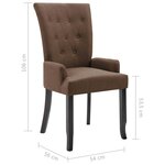 vidaXL Chaises à manger avec accoudoirs lot de 2 marron tissu
