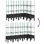 vidaXL Jardinière avec treillis noir 160x120x142 5 cm PP