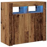 vidaXL Buffet et lumières LED vieux bois 80x35x75 cm bois d'ingénierie