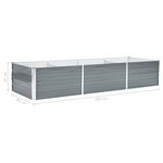 vidaXL Lit surélevé de jardin Acier galvanisé 240x80x45 cm Gris