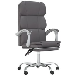 vidaXL Fauteuil inclinable de bureau Gris Similicuir