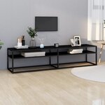 vidaXL Meuble TV noir 180x40x40 5 cm verre trempé