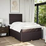 vidaXL Sommier à lattes de lit et matelas marron foncé 120x190cm tissu