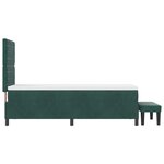 vidaXL Lit à Ressorts avec Matelas & Banc Vert Foncé 80x200 cm Velours