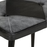 vidaXL Chaise à bascule et repose-pieds Marron Noir véritable et toile