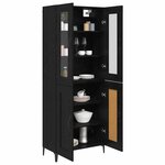vidaXL Haut Armoire Chêne noir 69 5 x 34 x 180 cm Bois d'ingénierie