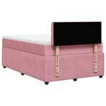 vidaXL Sommier à lattes de lit avec matelas Rose 120x200 cm Velours