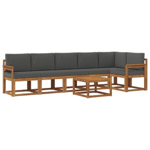 vidaXL Ensemble de canapés d'extérieur 7 pc Naturel et Anthracite