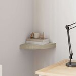 vidaXL Étagère d'angle flottante chêne 25x25x3 8 cm MDF