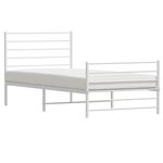 vidaXL Cadre de lit métal sans matelas avec pied de lit blanc 80x200cm