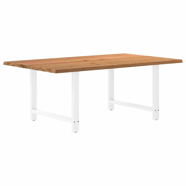 vidaXL Table à manger marron clair bois de chêne massif rectangulaire