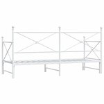 vidaXL Lit de jour avec lit gigogne sans matelas blanc 90x200 cm acier