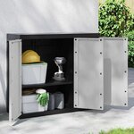 vidaXL Armoire de rangement d'extérieur gris et noir 97x37x85 cm PP