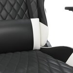 vidaXL Chaise de jeu avec repose-pied Noir et blanc Similicuir