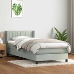 vidaXL Sommier à lattes de lit et matelas gris clair 80x210 cm velours