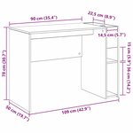 vidaXL Bureau Chêne artisanal 109 x 50 x 78 cm Bois d'ingénierie