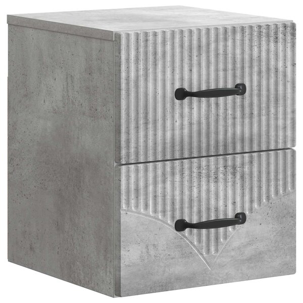 vidaXL Cabinet de chevet mural Gris béton 34 5 x 33 x 40 cm