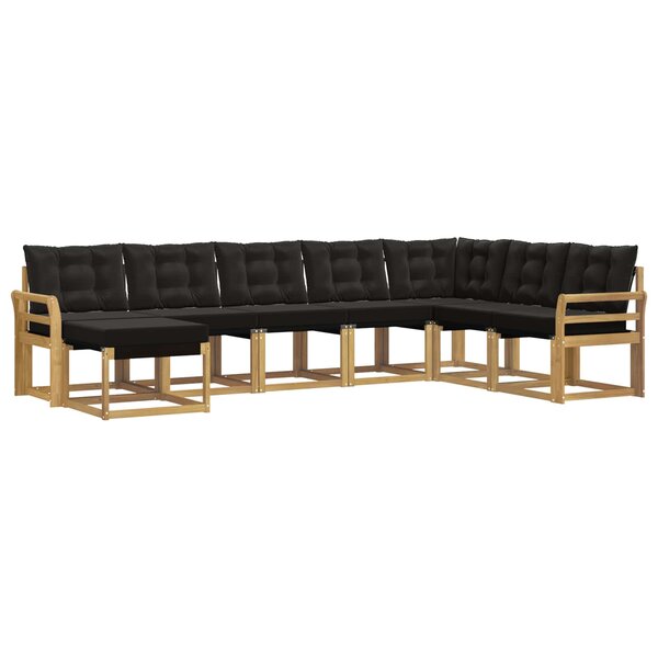 vidaXL Ensemble de canapés d'extérieur 8 pc Blanc et noir