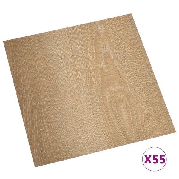 vidaXL Dalles de plancher autoadhésives 55 Pièces PVC 5 11 m² marron